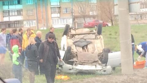 В Оренбурге на объездной перевернулся легковой автомобиль
