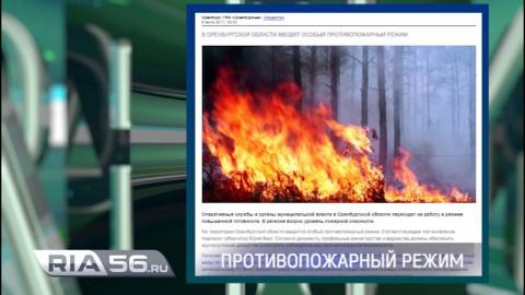 Посмотреть В Оренбуржье введён особый противопожарный режим