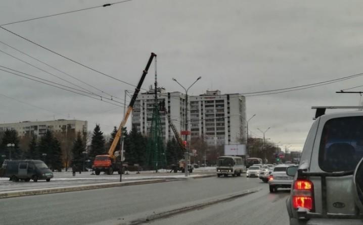 В Оренбурге появились первые новогодние ёлки В Оренбурге появились первые новогодние ёлки